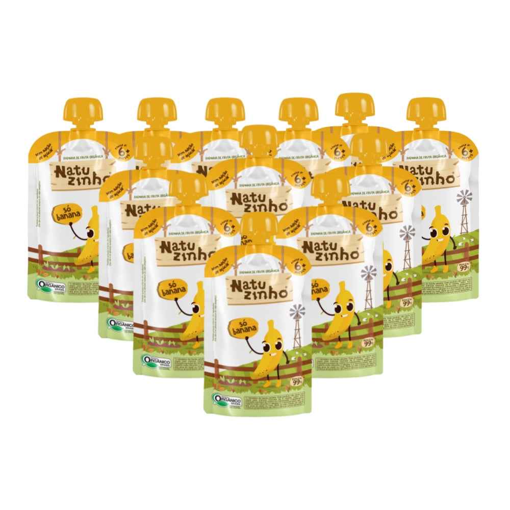 Kit Papinha Organica Natuzinho Banana Bebe 12 unidades - todos os itens