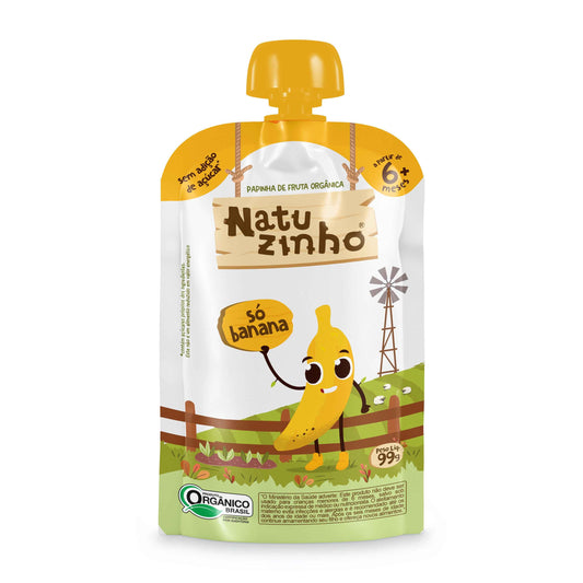 Papinha Organica Natural de Fruta sabor Banana Natuzinho - embalagem frente