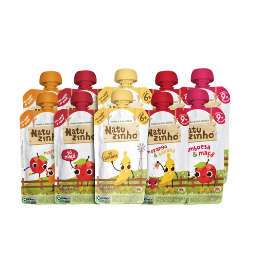 Papinha Organica Natural de Fruta Natuzinho - Kit Meu Primeiro Natuzinho - kit com 10 unidades